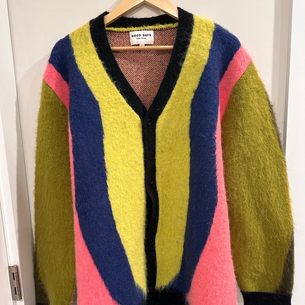 STRIPED MOHAIR CARDIGAN GOOD DAY NY